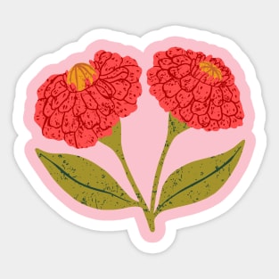 Pretty Pink Zinnia Flowers Sticker